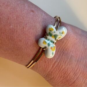 Vintage Avon ‘Burst of Spring’ Porcelain Butterfly Bracelet